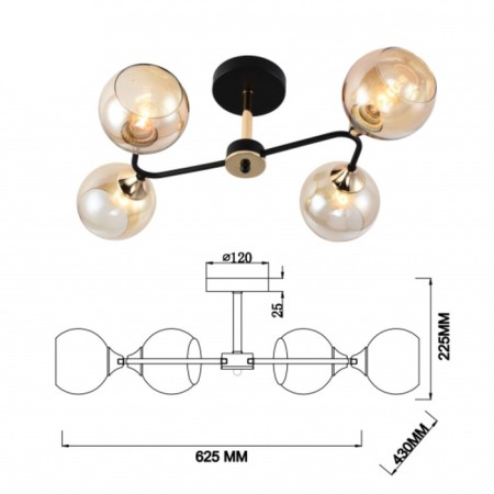 Alison 3138-304 4he27 60W chandelier-2