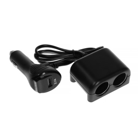 Torso cigarette lighter, with voltmeter, USB 3.1 A, wire 70 cm