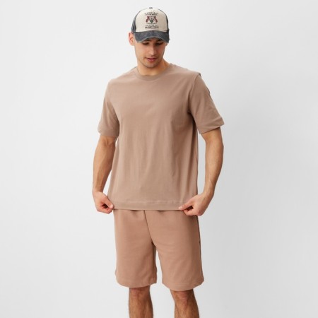 Men's T-shirt from organic cotton Minaku Regular Fit: beige color, rr 52-4