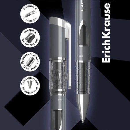 Gel pen Erichkrause Megapolis Gel, black ink, node 0.5 mm, letter line 500 meters-2