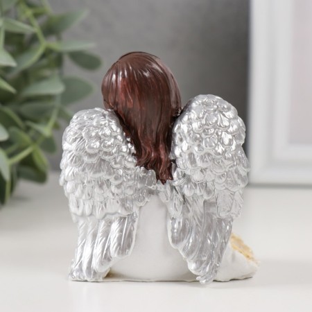 Souvenir Polystone "Girl Angel in forget -me -nots" MIX 7.5x6.8x6.8 cm-3