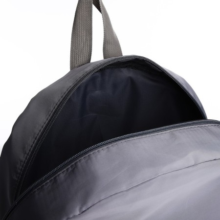 School textile school backpack with a white tape, 38x29x1 cm, gray color, lightning department-5