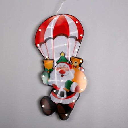 LED figure "Santa Claus on a parachute" 19 × 42 cm, plastic, 220 V, glow of multi (RG/RB)-1