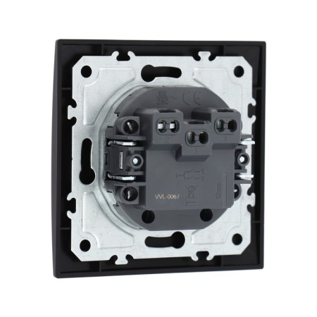 Tot Elegant switch, 10 a, 2 cl., Hidden, black-3