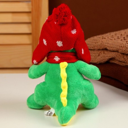 Soft toy "Dragosh", in a red hat, 15 cm, green color-4