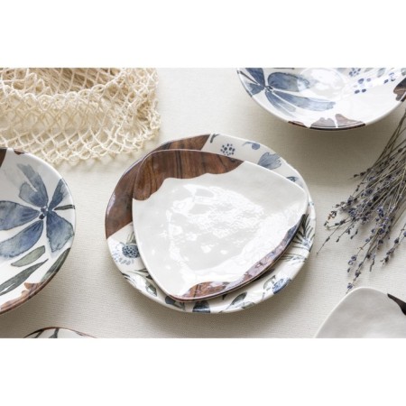 Ceramic plate "FUHEN", 18 x 18 cm, white color-8
