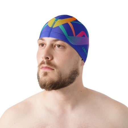 Шапочка для плавания взрослая ONLYTOP, тканевая, обхват 54-60 см-5