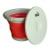 Folding bucket TRAMP TRC-127, silicone, with a lid, orange, 5l