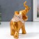 Polystone souvenir "African elephant with a flower on a blanket" under bronze 17x8.5x17 cm