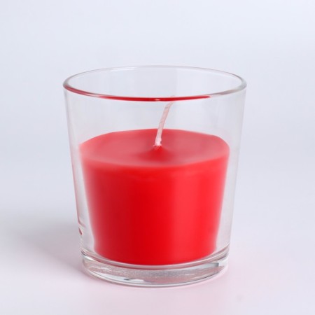 Candle in a smooth glass flavored "Sweet Raspberry", 8.5 cm-1