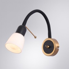 Бра Arte Lamp Lettura A7009AP-1BK, E14, 40 Вт, 9х7х25 см, чёрный