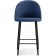 Metal amisore stool/velor, black/blue 48x53x95 cm