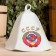 Set for a bathhouse and sauna 5 in 1 (bag, hat, mitten, rug, washcloth), with a print "USSR", white