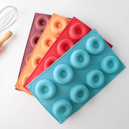 The form for baking the share "Sweets. Donuts ", 29 × 17 cm, 8 cells (d = 6 cm), color mix-7