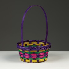Wicker basket, d19 x 10/32 cm, multi -colored, bamboo