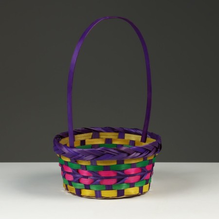 Wicker basket, d19 x 10/32 cm, multi -colored, bamboo