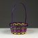 Wicker basket, d19 x 10/32 cm, multi -colored, bamboo