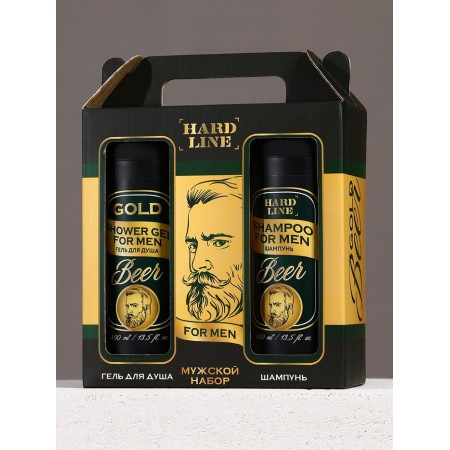 Hard Line set Gold Beer, shower gel and hair shampoo, 2x400-6