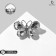 Brooch "Butterfly" Anfas, white color in silver