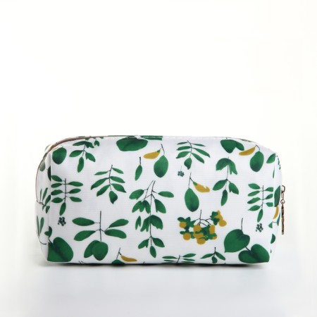 Cosmetic bag with lightning, white/green color-1