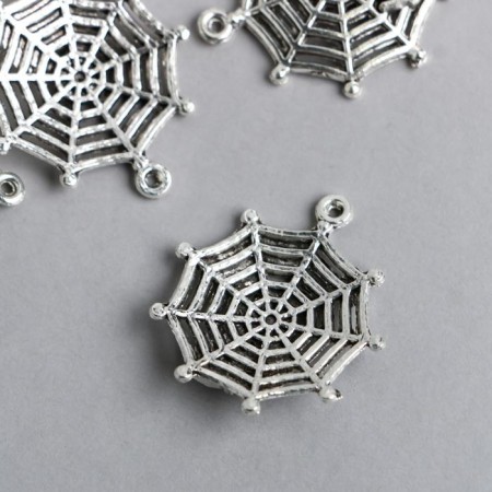 Decor Metal for Creativity "Spider and Web" silver 4503 2.9x2.6 cm-1
