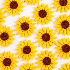Adhesive -based felt decor, set 20 pcs., Size 1 pc. - 6 × 6 cm., Yellow color
