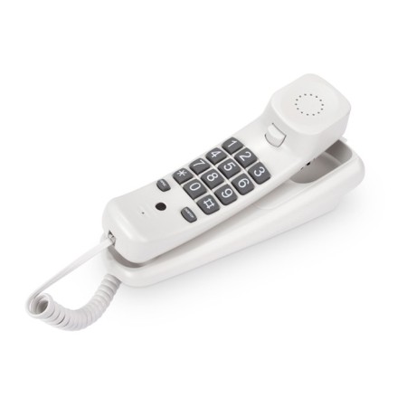 Texet TX 219 wired phone, re-set, foundation, indicator, light gray