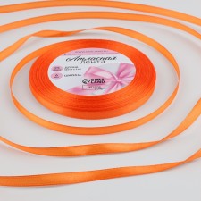 Satin tape, 6 mm × 23 ± 1 m, color saturated orange No. 144
