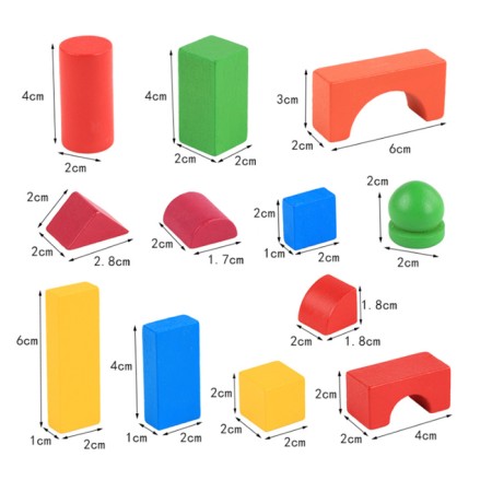 Designer "Gorodok". Set number 1, details: 6 × 3 cm, 2 × 4 cm-4