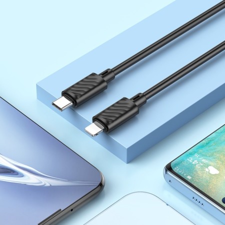 Hoco X88, Type -C cable - Lightning, 1 m, fast charging, PVC, black-4
