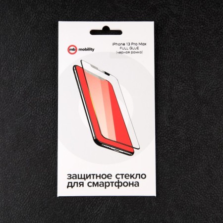 Protective glass Mobility, for the iPhone 13 Pro Max, full glue, black-2