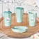 A set of bathroom accessories, 4 items (350 ml dispenser, soap dish, stand, glass), Mix color