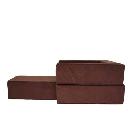 A craft armchair with a banquet "Porter", size 100x100x90 cm, velor, chocolate-3