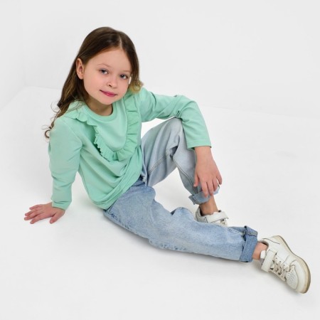 Sweatshirt for girl KAFTAN "Basic Line" Size 34 (122-128), mint color-5