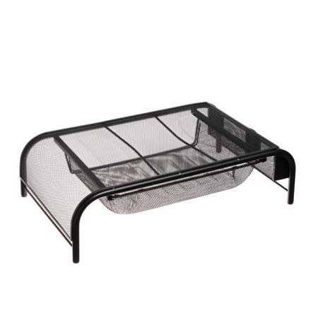 Calligrata laptop stand, with compartments, mesh, metal, black