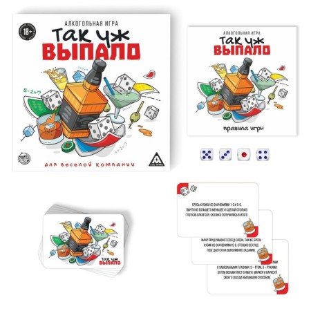 Board alcohol game "So it fell", 18+-1