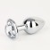Anal traffic jam, silver, transparent crystal, in the form of a heart, d = 28 mm