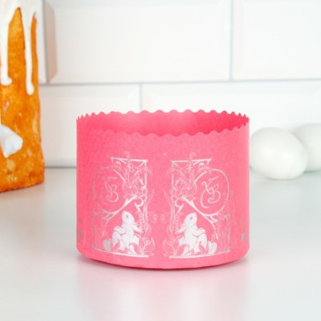 Paper form for cupcake, muffins and kulich "XV Zaitsha" 124x90 mm-1