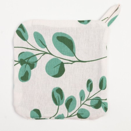 Set of kitchen shade "Eucalypt": mittens 20x27 cm, take 19x19 cm, 100% cotton-4