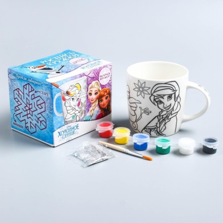 Mug for painting, 250 ml "Elsa and Anna", cold heart-2