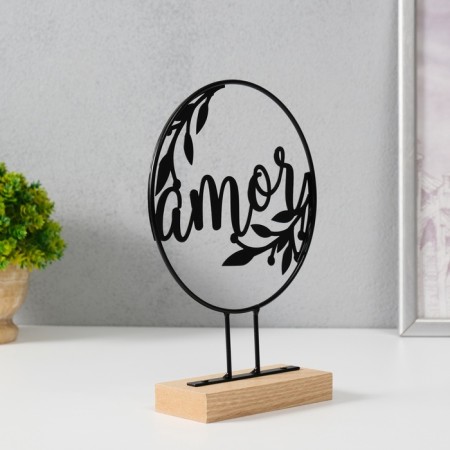 Souvenir Metal "Love with branches" Black 5x15.5x21 cm-2