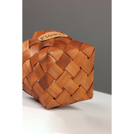 Set 2 pcs of wicker baskets, 20 x 20 x 12, 16 x 16 x 10 cm, handle h = 15 cm,-9