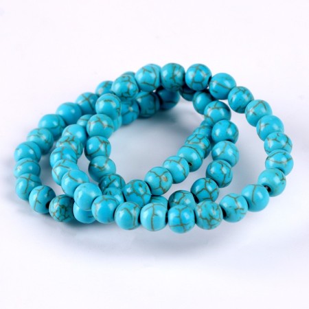 Beads made of natural stone “turquoise” set of 58 pcs., Size 1 pc. - 6 mm-2