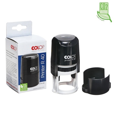 Equipment for round printing automatic COLOP Printer R30, diameter 30 mm, with a lid, black body