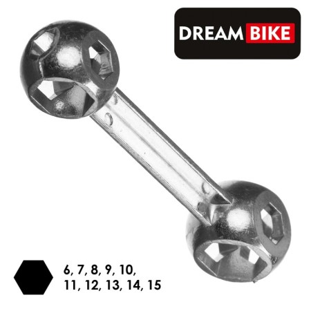 Dream Bike Kostochka key, 10 sizes, 6-15 mm, zinc alloy