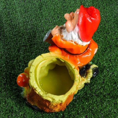 Figure Kashpo "Gnome at the hemp No. 2, 21x18x17 cm-3