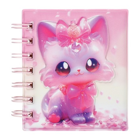Notebook Gift Book on the crest 80l, line, color block, PVC Cat cover 3D (10x10.5cm) 10539