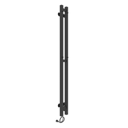 Two electric heated towers Laris Prime ChKCh, 80x1200 mm, 2 crossbars, right, black-10