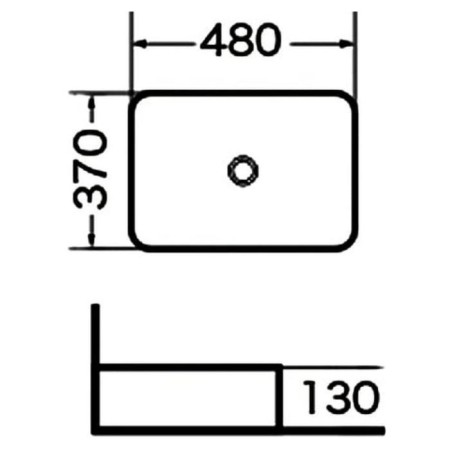 Grossman GR-3016 sink, rectangular, 480 x 370 mm, white-2
