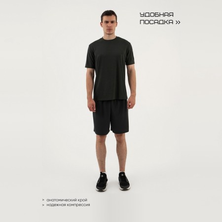 Male T -shirt, basic, size m (48), green color-1